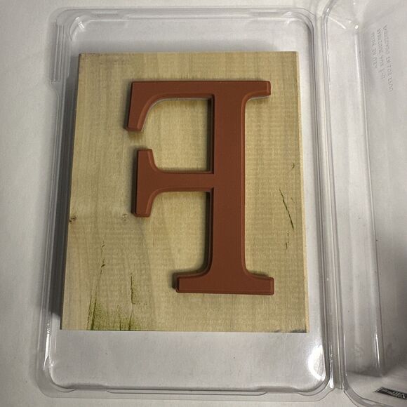 Stampin Up Monogram F Upper Case Capital “F” Large Upper Case Wood Stamp - Picture 3 of 4